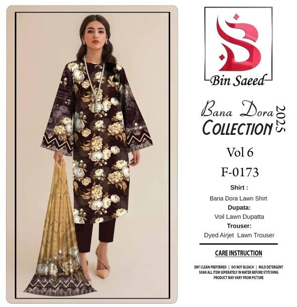 Binsaeed Bana Dora Lawn | 3-Piece Unstitched Suit ✨